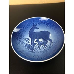 B&G Copenhagen 1975 Mother’s Day Plate Deer Fawns Denmark 9375